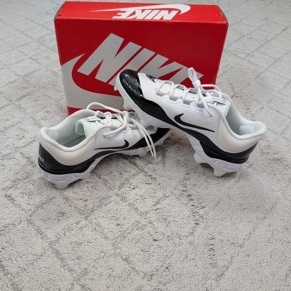 Nike Alpha Huarache Elite 4 Low MCS Baseball Cleats 11.5 White Black FD6255-101